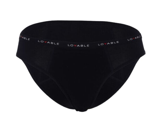 LOVABLE PERIOD PANTIES SLIP FLUSSO MEDIO NERO TAGLIA MEDIUM - FarmaLucia