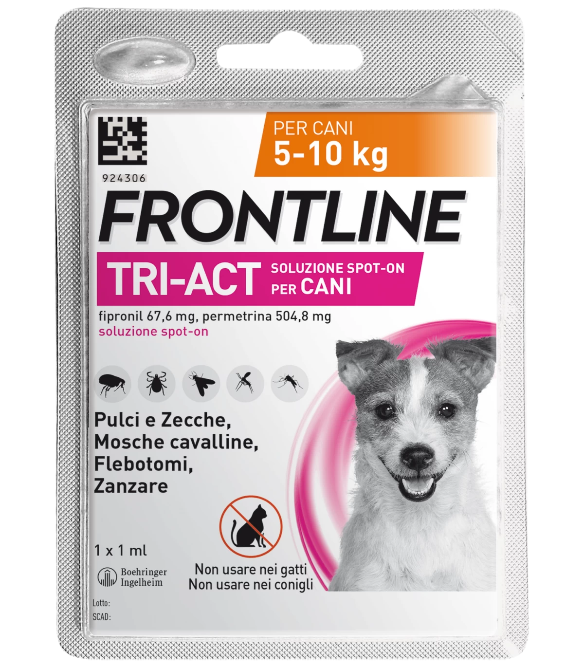 FRONTLINE TRI-ACT*1PIP 5-10KG - FarmaLucia