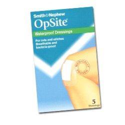MEDICAZIONE POST OPERATORIA ADESIVA STERILE IN POLIURETANO SEMI PERMEABILE TRASPARENTE CON TAMPONE A BASSA ADERENZA OPSITE POST OP 9,5X8,5CM 5 PEZZI - FarmaLucia