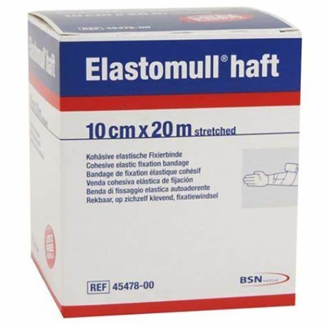 BENDA ELASTICA AUTOADESIVA PER FISSAGGIO MEDICAZIONI ELASTOMULL HAFT LF ALTEZZA 10 CM LUNGHEZZA 20 M - FarmaLucia