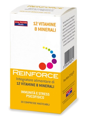 REINFORCE 12 VITAMINE + 8 MINERALI 30 COMPRESSE MASTICABILI - FarmaLucia