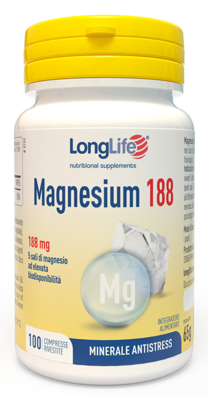 LONGLIFE MAGNESIUM 188 100 COMPRESSE RIVESTITE DA 6,5 G - FarmaLucia