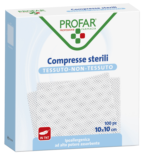 GARZA COMPRESSA TESSUTO NON TESSUTO 10X10 CM 100 PEZZI PROFAR - FarmaLucia