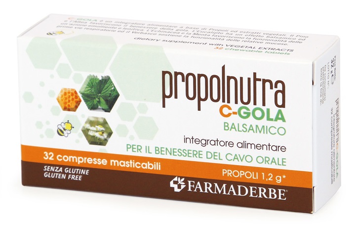 PROPOLNUTRA C GOLA BALSAMICO 32 COMPRESSE MASTICABILI - FarmaLucia