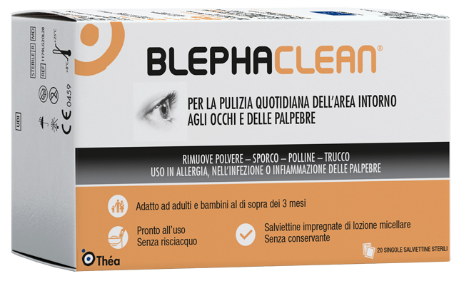 BLEPHACLEAN GARZE OCULARI STERILI A BASE DI ACIDO IALURONICO 20 PEZZI - FarmaLucia