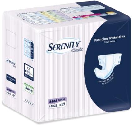 PANNOLONE PER INCONTINENZA A MUTANDINA SERENITY CLASSIC FORMATO MAXI TAGLIA LARGE 15 PEZZI - FarmaLucia