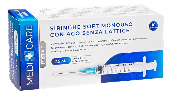 SIRINGA SOFT CAPACITA' 2,5ML AGO GAUGE 23 CONFEZIONE 10 PEZZI GAMMADIS - FarmaLucia