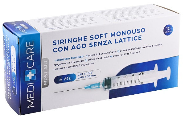SIRINGA SOFT CAPACITA' 5ML AGO GAUGE 23 CONFEZIONE 10 PEZZI GAMMADIS - FarmaLucia