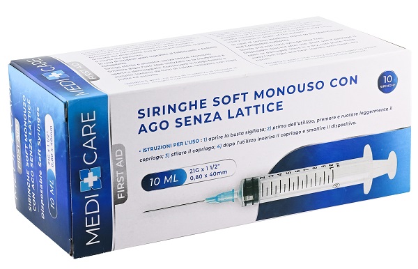 SIRINGA SOFT CAPACITA' 10ML AGO GAUGE 21 CONFEZIONE 10 PEZZI GAMMADIS - FarmaLucia