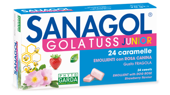 SANAGOL GOLA TUSS JUNIOR FRAGOLA 24 CARAMELLE - FarmaLucia