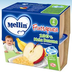 MELLIN FRUTTA PURA MELA BANANA 100 G 4 PEZZI - FarmaLucia
