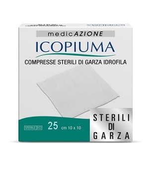 ICOPIUMA GARZA COMPRESSA IDROFILA 10X10CM 25 PEZZI - FarmaLucia