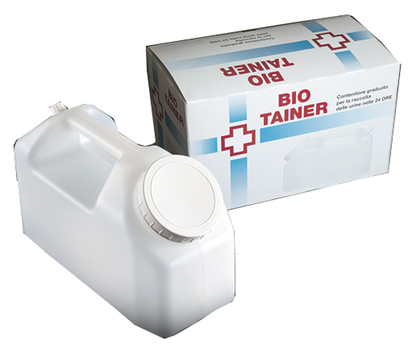 TANICA GRADUATA BIO TAINER PER RACCOLTA DI URINA NELLE 24 ORE 2500 ML CON TAPPINO DI PRELIEVO E MANICO 1 PEZZO - FarmaLucia