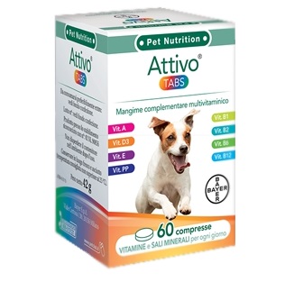 ATTIVO TABS ASTUCCIO DA 60 COMPRESSE ALTAMENTE APPETIBILI - FarmaLucia