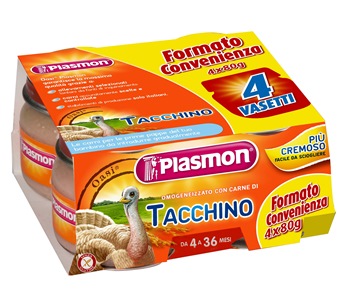 PLASMON OMOGENEIZZATO TACCHINO 4 X 80 G CON GIFT - FarmaLucia