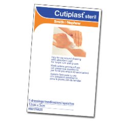 MEDICAZIONE CUTIPLAST STERIL ADESIVA SUPPORTO IN TNT ADESIVO POLIACRILATO IPOLLERGENICO TAMPONE NON ADERENTE 7,2X5 CM 5 PEZZI - FarmaLucia