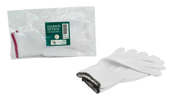 GUANTO DI FILO COTONE 100% BIANCO PER ALLERGIE DERMATOLOGICHE 7 1 PAIO - FarmaLucia