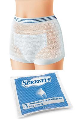 MUTANDINA ELASTICA RETTANGOLARE A RETE SERENITY L 3 PEZZI - FarmaLucia