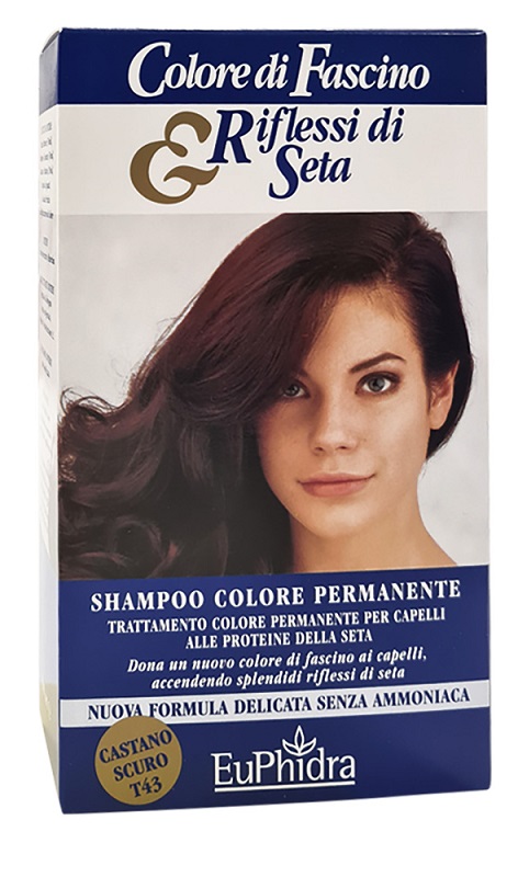 EUPHIDRA COLORE DI FASCINO & RIFLESSI DI SETA SHAMPOO COLOR PERMANENTE 43 CASTANO SCURO 120 ML - FarmaLucia