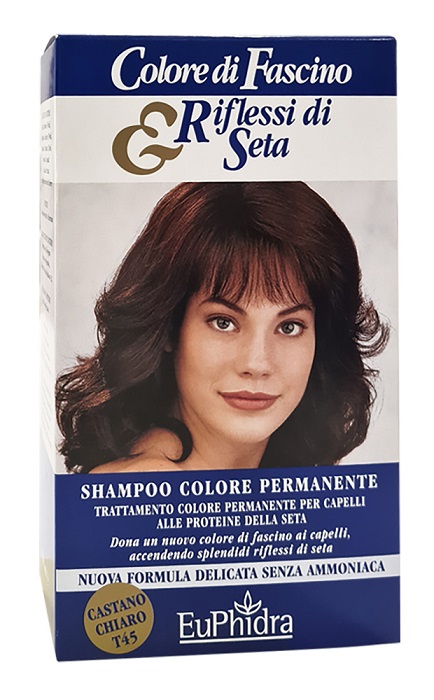 EUPHIDRA COLORE DI FASCINO & RIFLESSI DI SETA SHAMPOO COLORE PERMANENTE 45 CASTANO CHIARO 120 ML - FarmaLucia