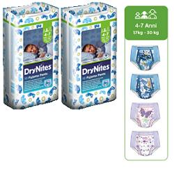 PANNOLINO HUGGIES DRYNITES GIRL PYJAMA PANTS 4/7 ANNI M 17/30KG 10 PEZZI - FarmaLucia