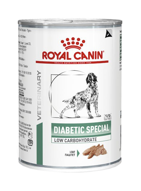 VETERINARY HEALTH NUTRITION WET DOG DIABETIC SPECIAL LOW CARBOHYDRATE 410 G - FarmaLucia