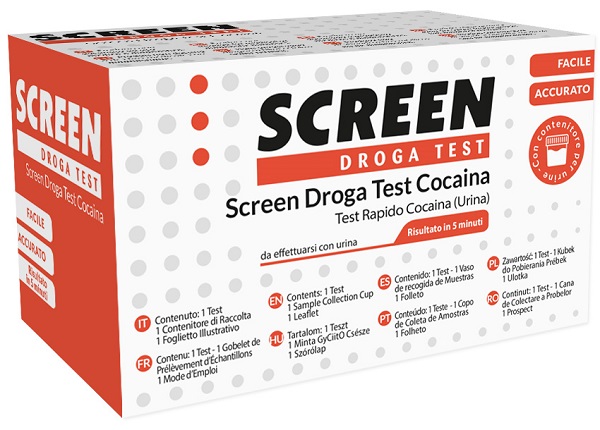 SCREEN DROGA TEST COCAINA TEST ANTIDROGA CON CONTENITORE URINA - FarmaLucia