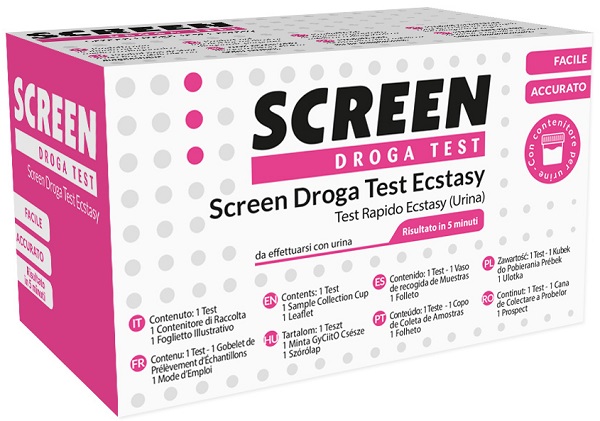 SCREEN DROGA TEST ECSTASY TEST ANTIDROGA CON CONTENITORE URINA - FarmaLucia