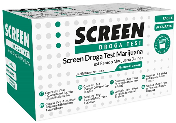 SCREEN DROGA TEST MARIJUANA TEST ANTIDROGA CON CONTENITORE URINA - FarmaLucia