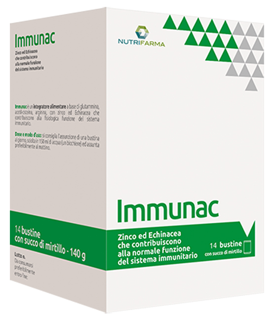 IMMUNAC 14 BUSTINE 10 G CON SUCCO DI MIRTILLO - FarmaLucia