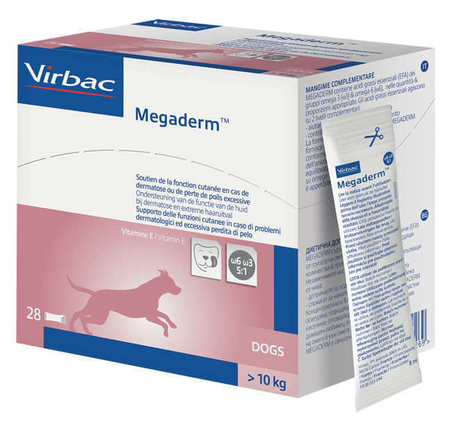 MEGADERM SUPPLEMENTO CANI SUPERIORI A 10 KG SCATOLA DA 28 SACCHETTI MONODOSE 4 ML - FarmaLucia