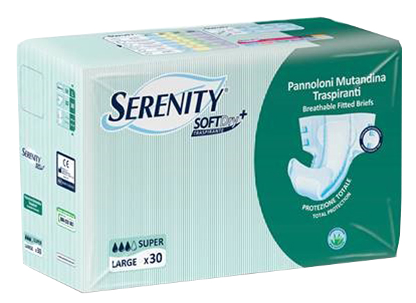 PANNOLONE PER INCONTINENZA A MUTANDINA SERENITY SOFTDRY+ ALOE SUPER LARGE 30 PEZZI - FarmaLucia