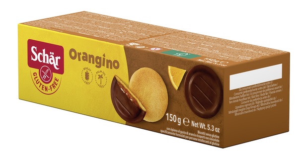 SCHAR ORANGINO BISCOTTI CON RIPIENO AL GUSTO DI ARANCIA RICOPERTI CON CIOCCOLATO 150 G - FarmaLucia