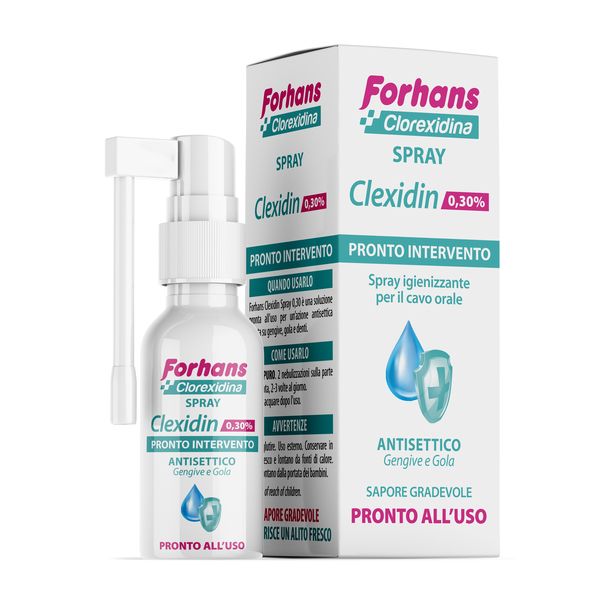 COLLUTORIO SPRAY CON CLOREXIDINA FORHANS CLEXIDIN 50ML - FarmaLucia