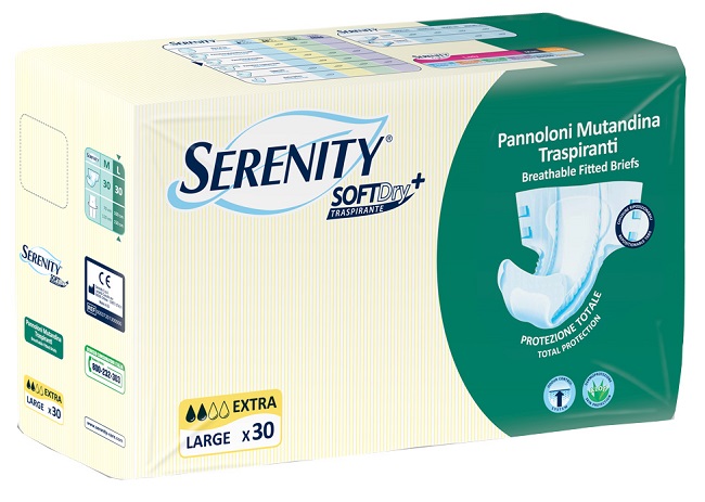 PANNOLONE MUTANDINA PER INCONTINENZA SERENITY SOFTDRY+ EXTRA TAGLIA LARGE 30 PEZZI - FarmaLucia