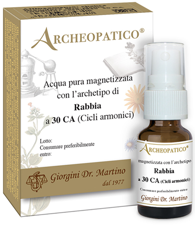 ARCHEOPATICO ACQUA PURA MAGNETIZZATA CON ARCHETIPO RABBIA A 30 CICLI ARMONICI 10 ML - FarmaLucia