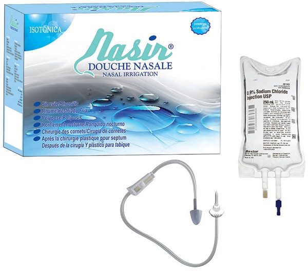 NASIR DOCCIA NASALE CON SOLUZIONE FISIOLOGICA ISOTONICA 6 SACCHE 500 ML + 1 BLISTER - FarmaLucia