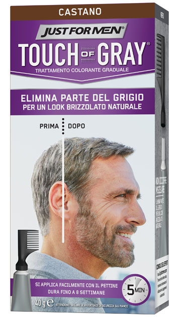 JUST FOR MEN TOUCH OF GRAY CASTANO 40 G - FarmaLucia