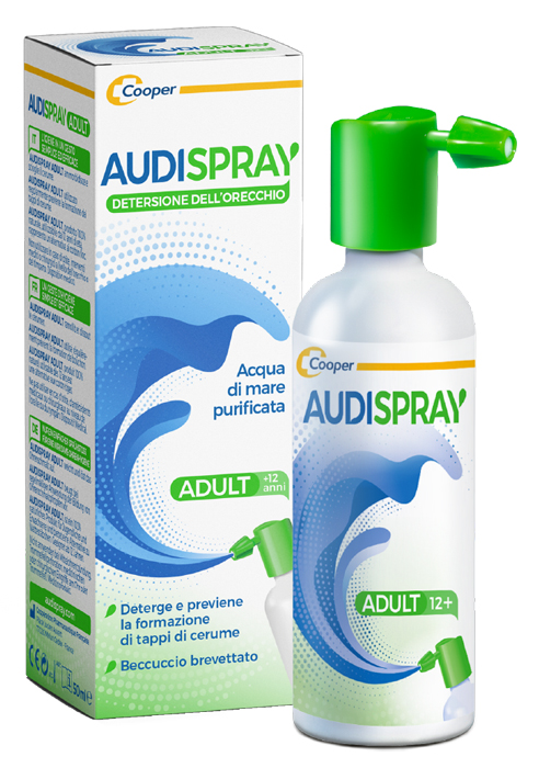 AUDISPRAY ADULT SOLUZIONE DI ACQUA DI MARE IPERTONICA SPRAY SENZA GAS DETERSIONE ORECCHIO 50 ML - FarmaLucia