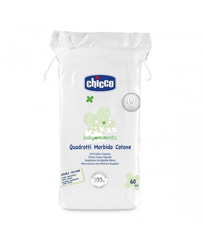 CHICCO BABY MOMENTS QUADROTTI MORBIDO COTONE 60 PEZZI - FarmaLucia