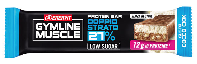 ENERVIT GYMLINE MUSCLE PROTEIN BAR 27% DOPPIO STRATO COCCO-CIOK 1 PEZZO - FarmaLucia