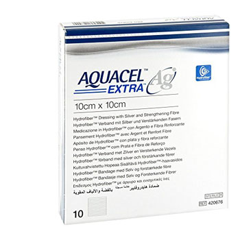AQUACEL AG EXTRA MEDICAZIONE CON IONI ARGENTO 10X10 CM 10 PEZZI - FarmaLucia