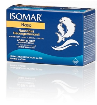 ISOMAR SOLUZIONE IPERTONICA ACQUA MARE 18 FLACONCINI MONODOSE 5 ML - FarmaLucia