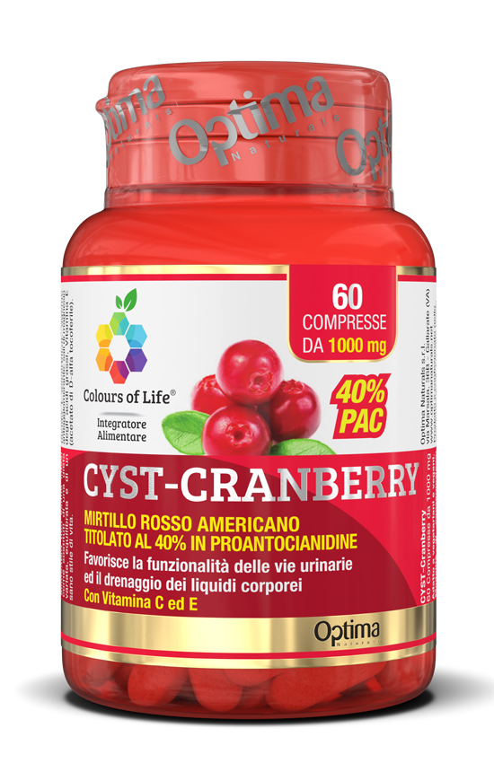 COLOURS OF LIFE CYST-CRANBERRY CON VITAMINA C E 60 COMPRESSE 1000 MG - FarmaLucia