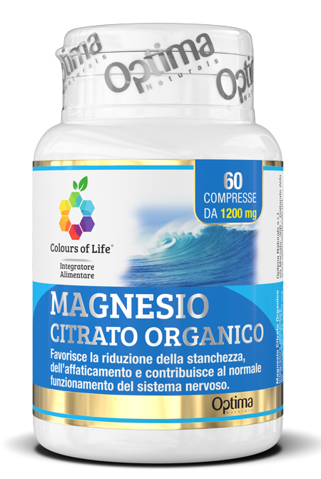 COLOURS OF LIFE MAGNESIO CITRATO ORGANICO 60 COMPRESSE 1200 MG - FarmaLucia