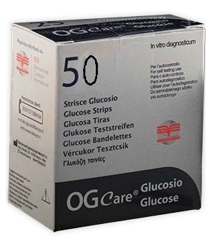 STRISCE MISURAZIONE GLICEMIA OGCARE 50 PEZZI - FarmaLucia