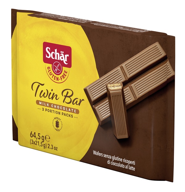 SCHAR TWIN BAR WAFERS RICOPERTI DI CIOCCOLATO AL LATTE 3 PEZZI DA 21,5 G - FarmaLucia