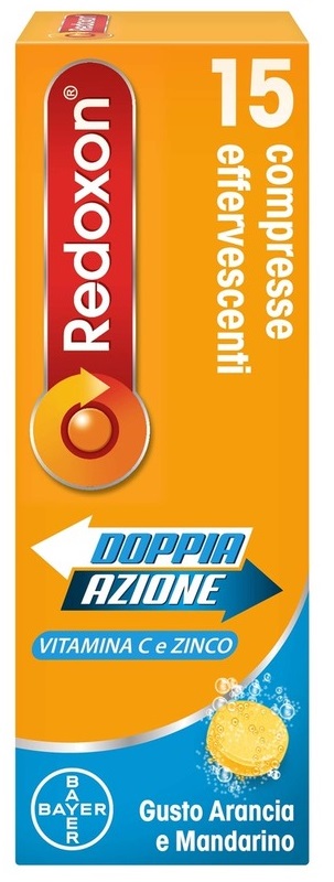 REDOXON DOPPIA AZIONE 15 COMPRESSE EFFERVESCENTI VITAMINA C ZINCO ARANCIA E MANDARINO 45,78 G - FarmaLucia