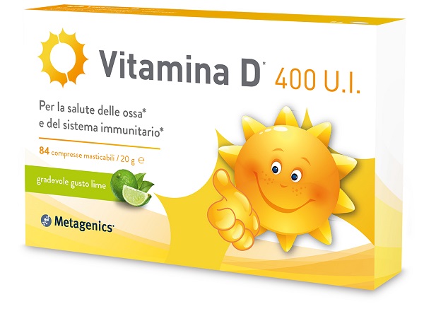 VITAMINA D 400 UI 84 COMPRESSE MASTICABILI GUSTO LIME - FarmaLucia
