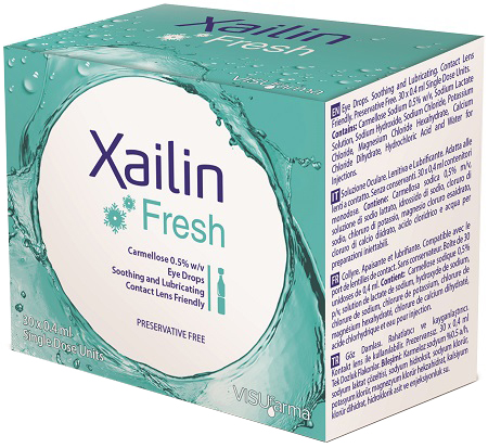 XAILIN FRESH GOCCE OCULARI CARBOSSIMETILCELLULOSA 0,5% 30 FLACONCINI MONODOSE 0,4 ML - FarmaLucia